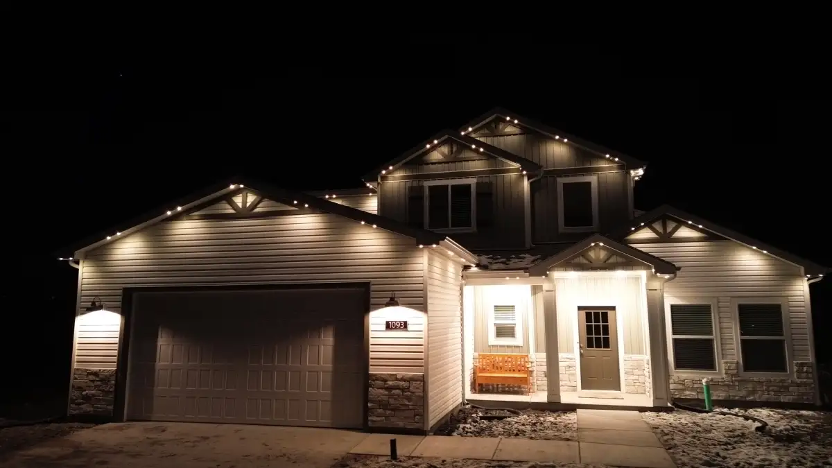Architectural lighting showcasing home exterior features