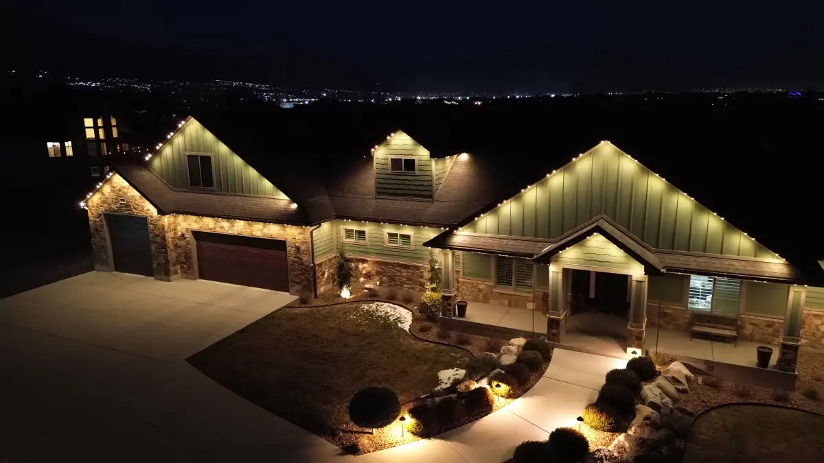 Evening accent lighting on a South Carolina home