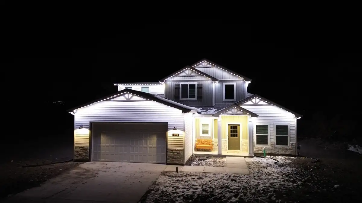 Security lighting deterring intruders at night