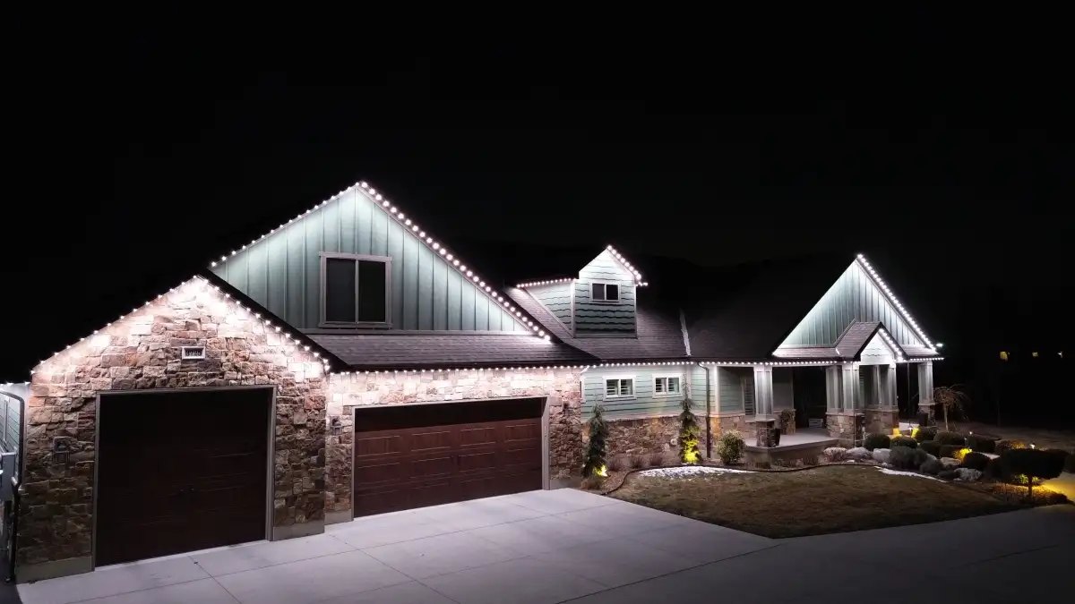 Outdoor security lighting on a home back entrance